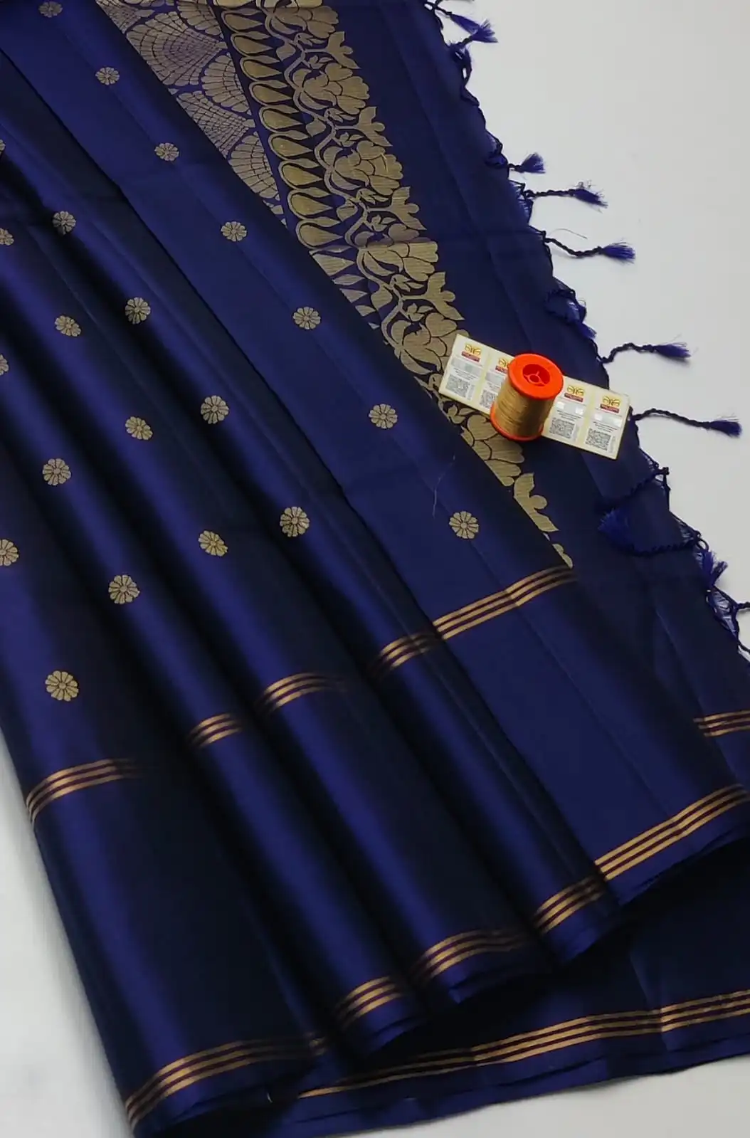 Pure Kanchi Handloom Soft Silk Double Warp Contrast Border Saree